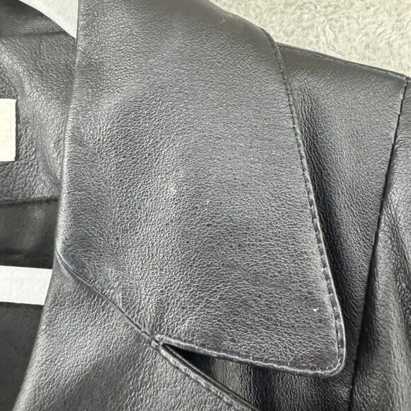 VTG Bagatelle Jacket Womens Plus 16W Black Leather 2 Button Front Pockets Lined - Picture 15 of 16
